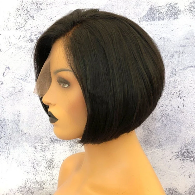 

2019 hot selling short human hair bob wig 100% 10A Indian hair, Natural color