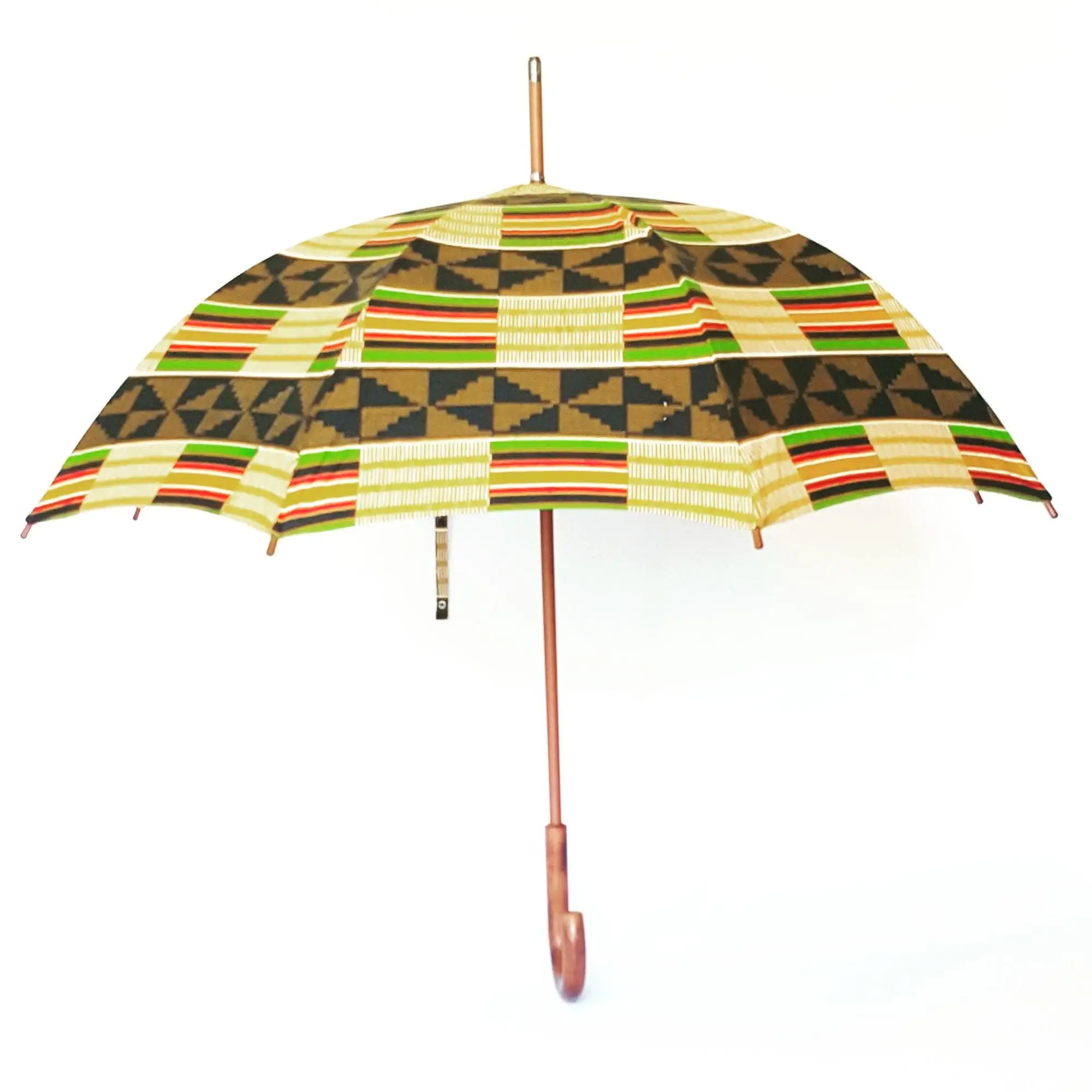 Fishing Unique Ankara Print Umbrellas Wooden Handle Shaft African Style