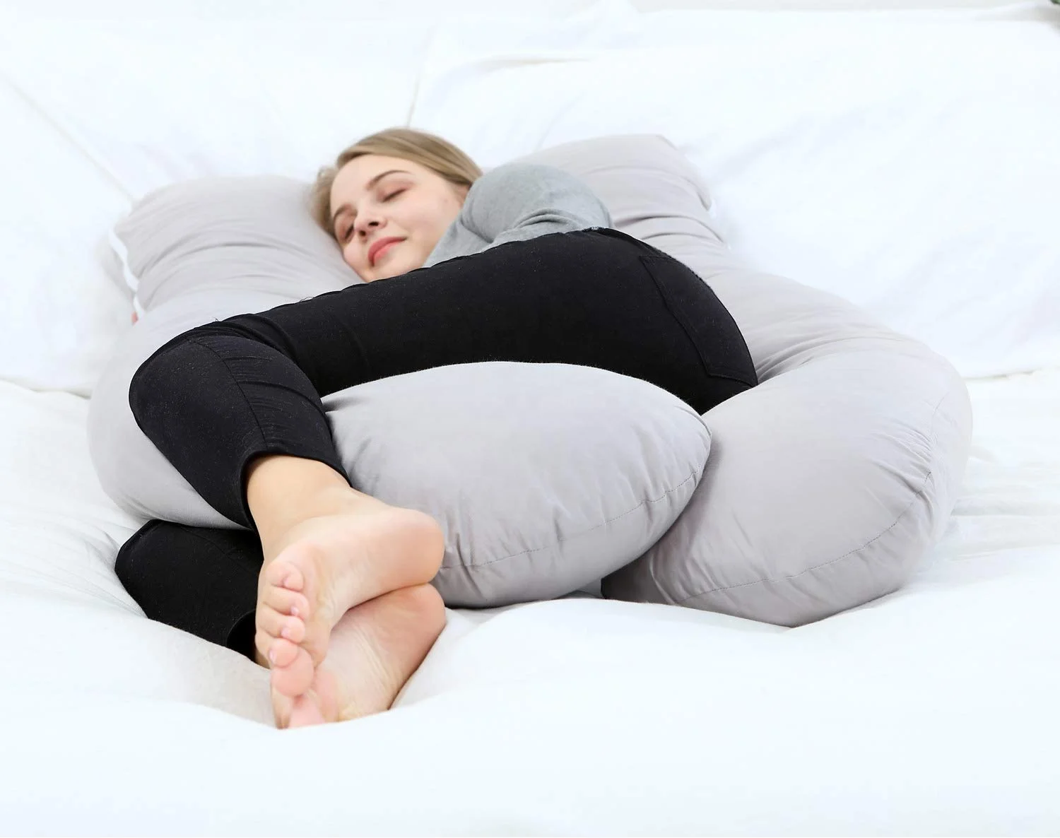 U Shaped The Best Maternity Pregnancy Support Body Pillow For Back Sleepers Full Body Support