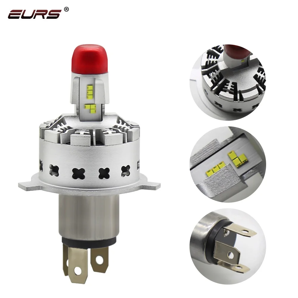 

EURS h4 led bulb 6000k 7E Car headlights Automobiles LED Bulb ZES chip 40W 6000LM motorcycle headlamp fog light Car Styling