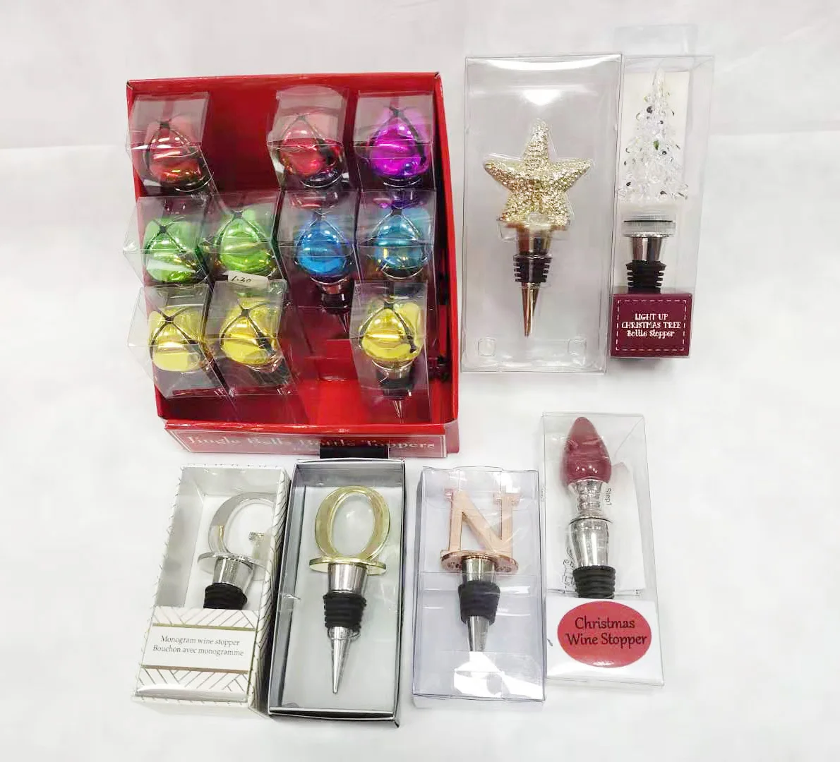 Lighted Up Acrylic Christmas Tree Top Decorative Metal Base Wine Stopper Buy Lighted Up Wine