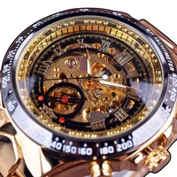 

Hot Selling Number Mens Watches Sport Design Bezel Golden Watch Men Automatic Skeleton Watch Top Brand Luxury Montre Homme Clock