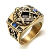 Yiwu Aceon Stainless Steel Factory supply cheap custom men's gold AG Sign Blue Stone Masonic Ring