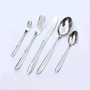 Image of Dinner silver flatware spoon forks knives stainless steel cutlery set