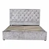 Galaxy Crushed Velvet Fabric Upholstered Bed Frame, 4'6ft Double, 5ft kingsize
