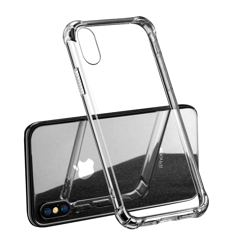 

Torras Wholesale Electroplate Ultra Thin Clear Crystal Transparent Shockproof Soft TPU Material Cell Phone Case For IPhone, Black;red;transparent
