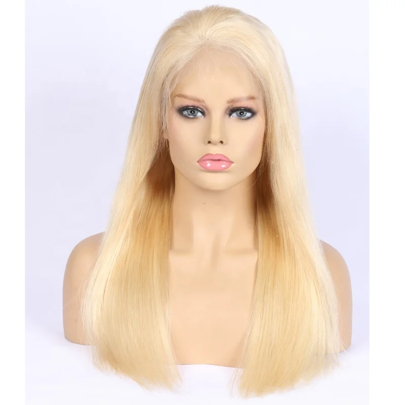 

Hot Selling Customized Top Quality 613 blonde Straight Frontal Lace 100% Virgin Human Hair Soft and Silky Wig Factory Supply
