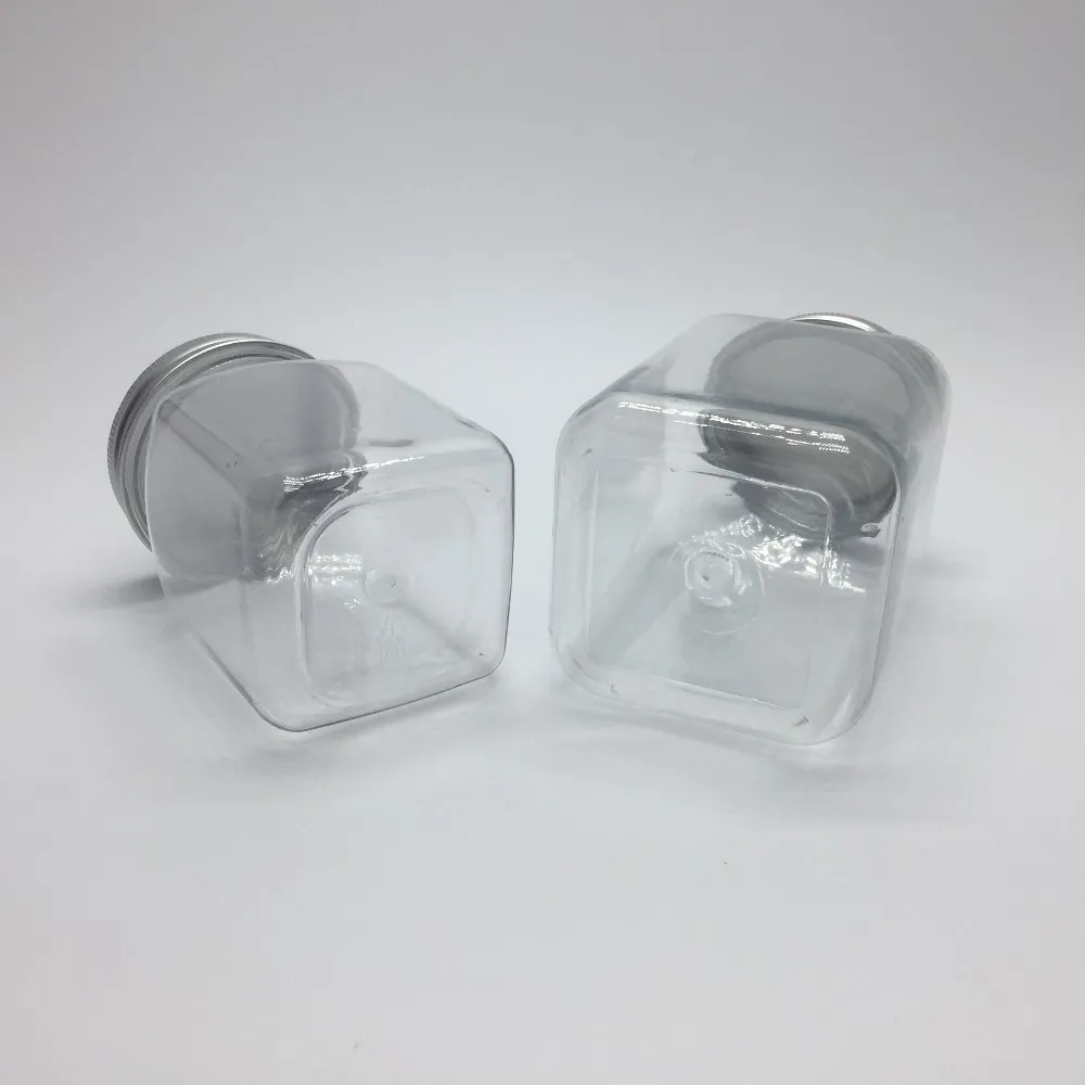 200ml 350ml Pet Clear Plastic Cookie Jar With Aluminum Cap Buy 200ml