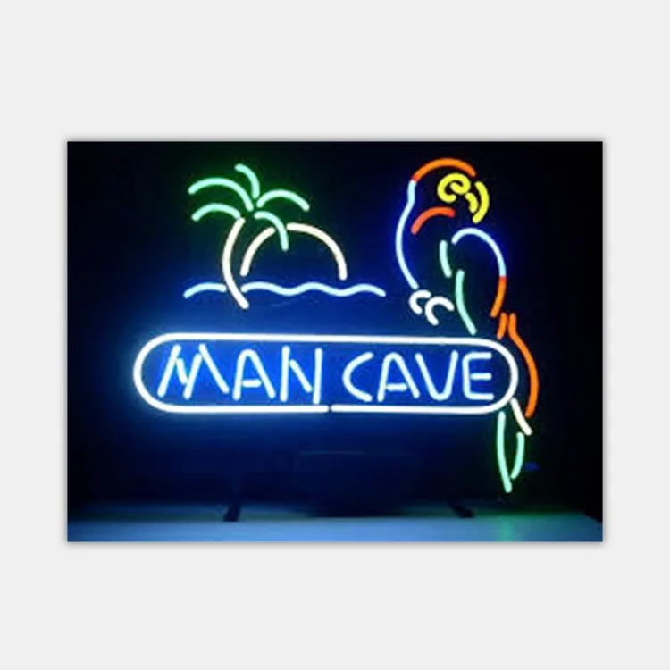 wholesale china factory price glass tube custom man cave glass neon light sign