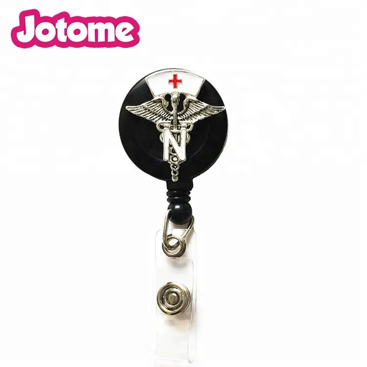 

Medical Symbol with White Nurse Hat Retractable ID badge holder pull reel, All kinds of color