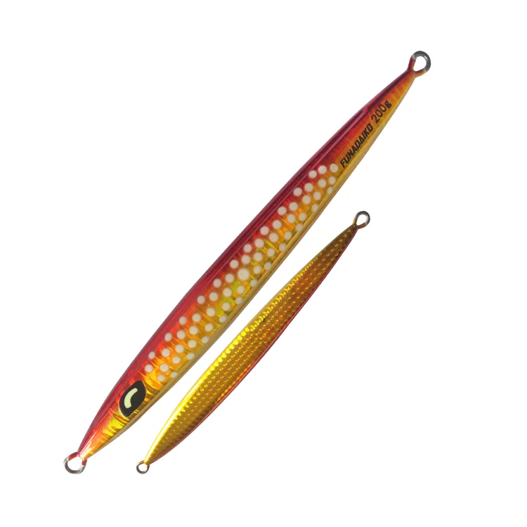 

FUNADAIKO china factory slow jig lure fishing jig lures fishing jig jigging lure metal jig 200g, Colorful