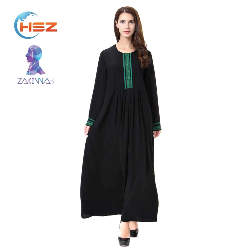 

Zakiyyah TH903 Latest Design Black Abaya with Graceful Decoration Casual Long Maxi Dress Kaftan Saudi Arabia Abaya Wholesale, Green;yellow;blue