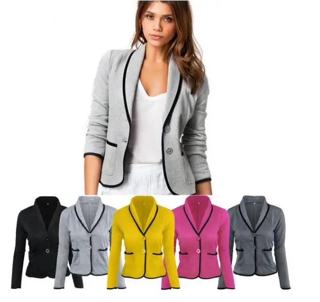 Womens Slim OL Suit Casual Blazer Jacket Coat Tops Outwear Long Sleeve Plus Size