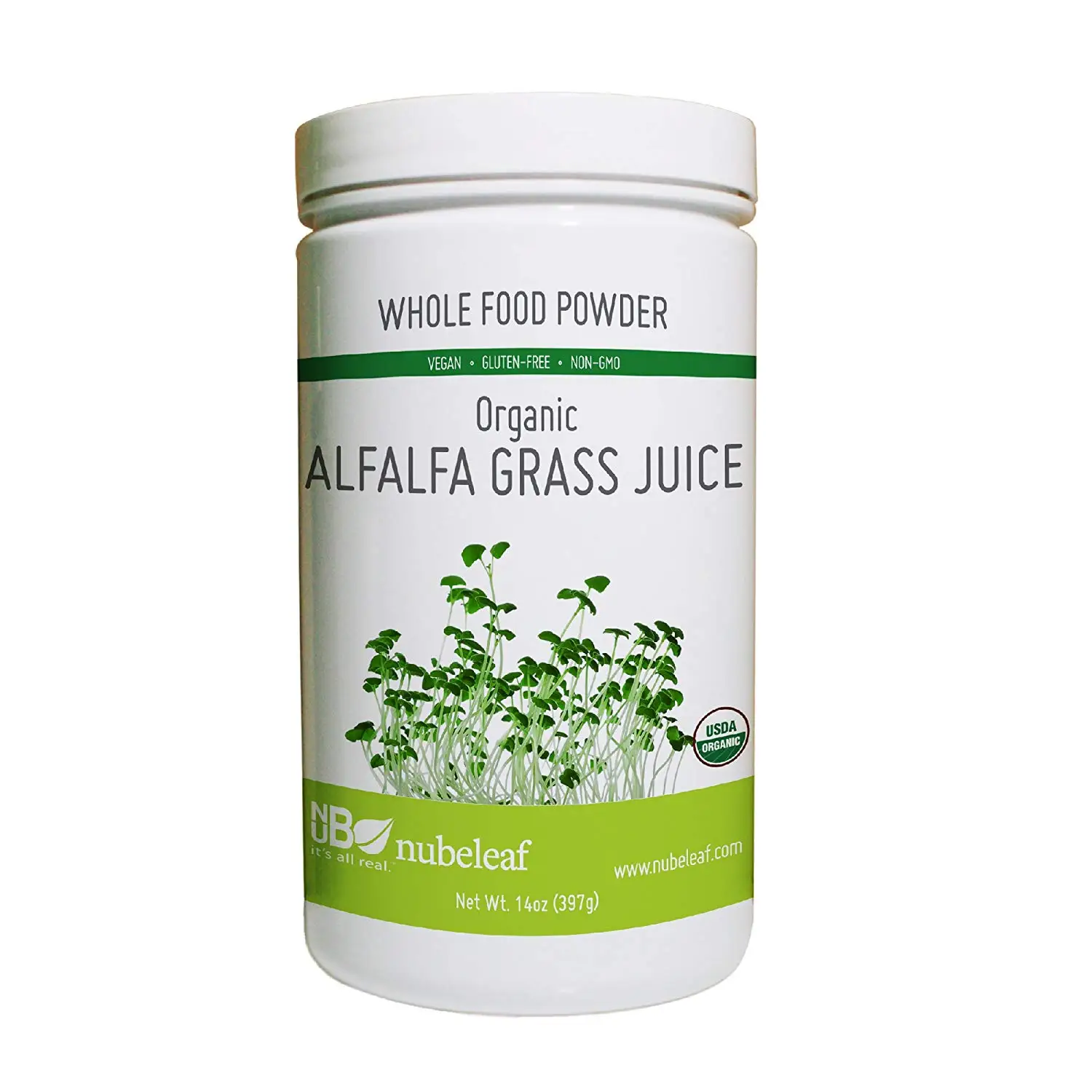 Buy Nubeleaf Alfalfa Grass Powder 1lb Bulk Resealable Packet, 100