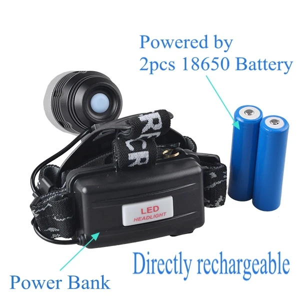 Most Powerful T6 LED Light Rechargeable Head Flashlight