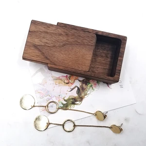 Factory supply Solid Walnut Wedding Ring Box Wooden Storage For Jewelry