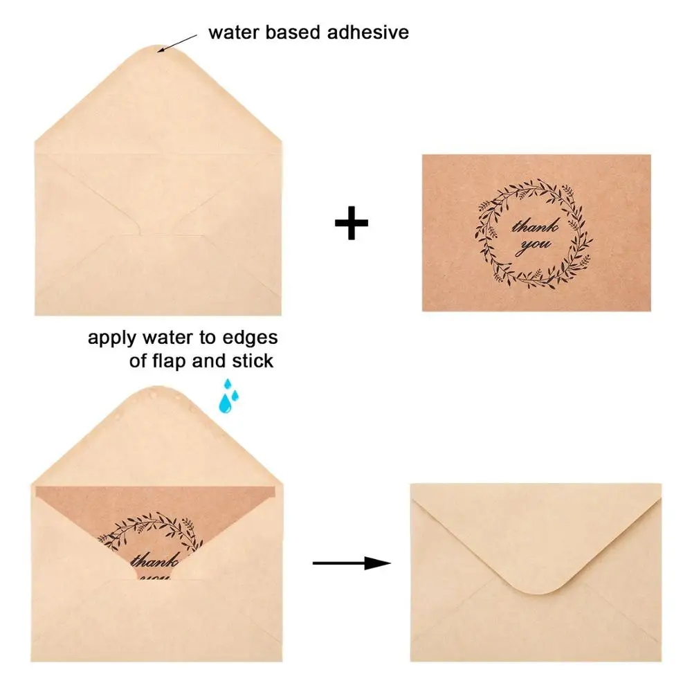 
2018 Amazon hot selling 100 Thank you cards pack 120 thank you cards with envelope 