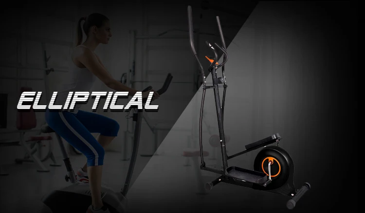 Elliptical Machine With 8 Level Adjustable Magnetic Resistance, Elliptical Trainer With LCD Monitor, Elliptical Machine for Home