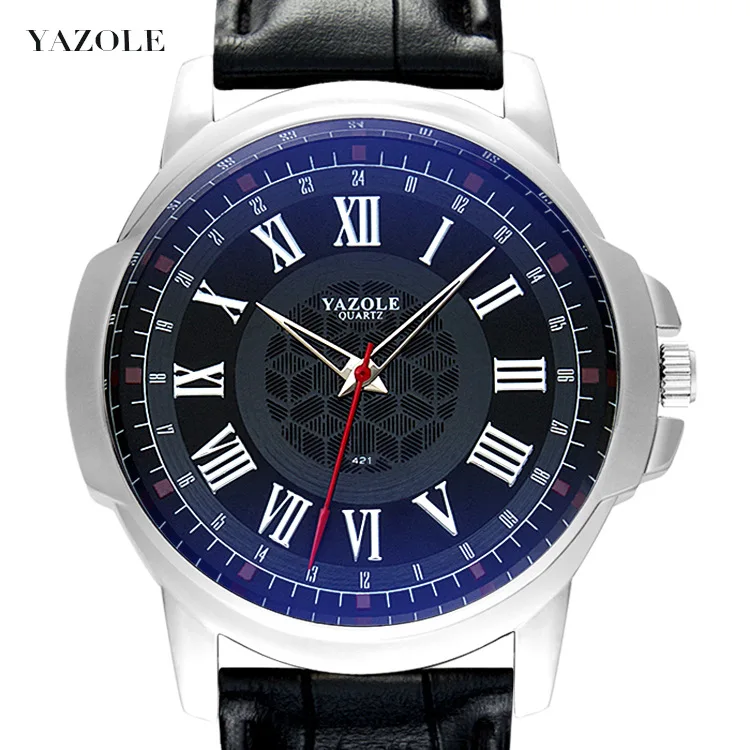 

Yazole Z 421 Top quality quartz Man Watch Stainless Steel Back Water Resistant Top Brand Watch, White dial/black dial