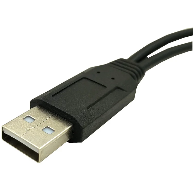 Black 0.3m USB2.0 A Male Charging Cable to Type C Male and Micro USB Male 2 in 1 Charger Date Cables Cord