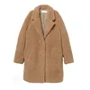 Hot selling 2019 women winter soft pile long teddy coat