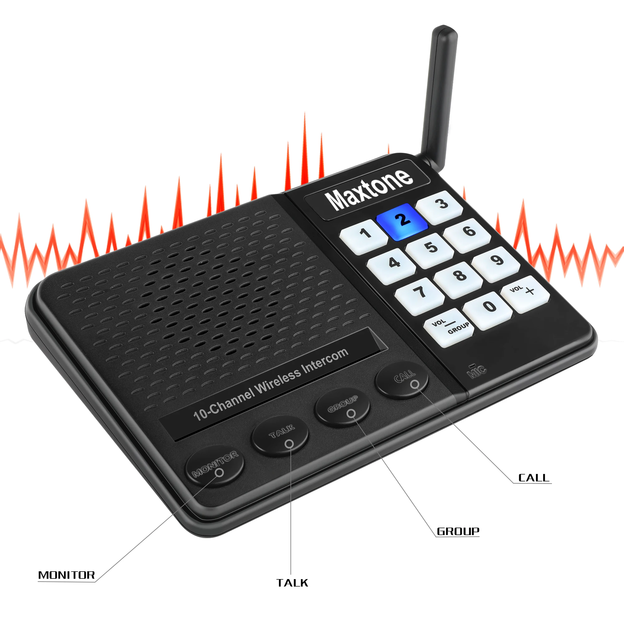 
Multi Channel Wireless intercom system 10 channel wireless intercom for home or office,Baby elderly monitor 
