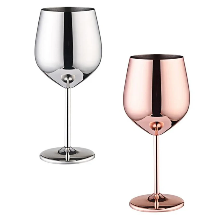 

Online Shop Kitchen Accessories Set Polishing Colors 304 Stainless Steel Large Capacity 500ml Wine Water Bottle Goblet Cup, Silver gold rose gold