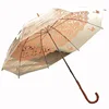 Home Decor Cheap Price Custom Poe Material Metal Shaft White Wedding Bride Rain Umbrella