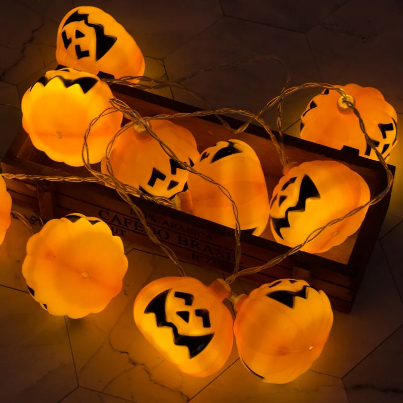 halloween pumpkin string lights with battery operated