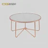 High quality Round Natural Marble Dining Table Set With Gold Metal Legs For Five-Star Hotel