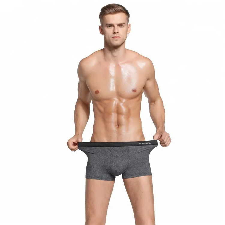 

Soft Modal Spandex Sexy Men Underwear Boxer Briefs Solid Boxer Brief on sale for Male, Black;gray;blue;red