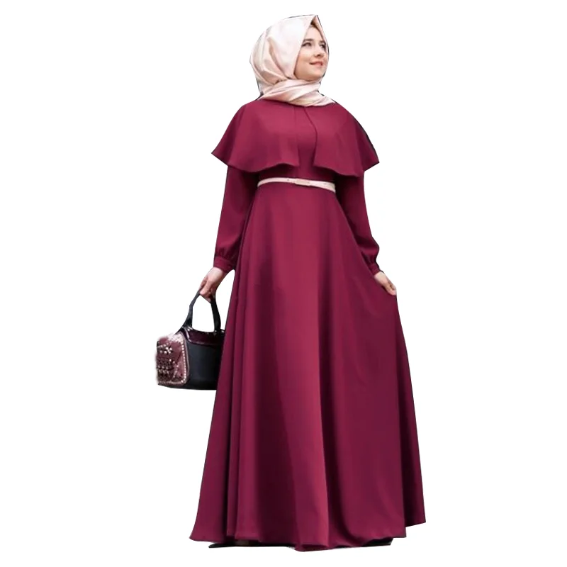 

Plain Color Latest Arab Maxi Abaya Dress Plus Size Long Sleeve Cloak For Beautiful Muslim Lady, 6colors