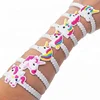 Unicorn Charm Silicone Bracelets Animal White Rubber Wristbands Stretchable Children Bangle