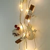 Cinnamon Pine Cherries Snowman Pendants Decorative Hemp Rope Coil Copper String Fairy Lights