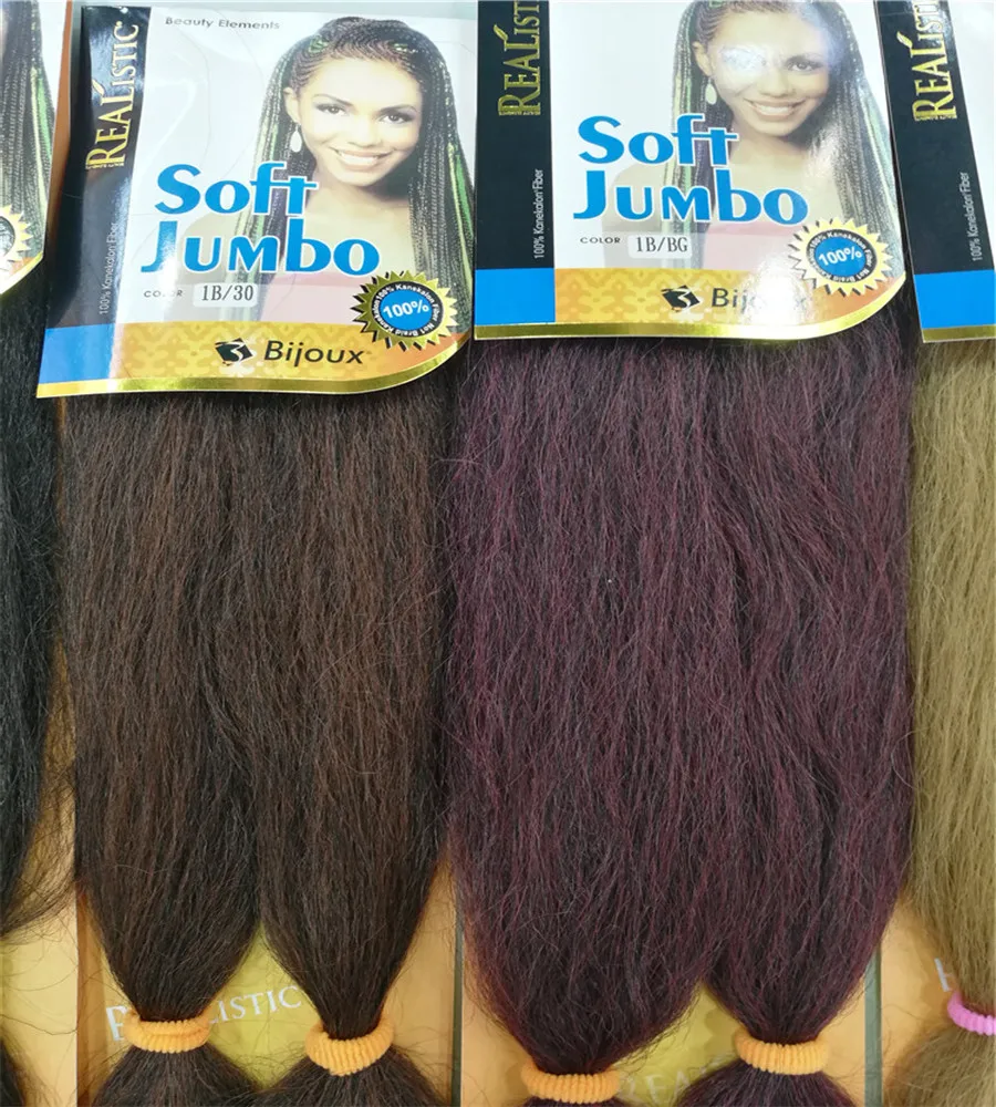 
Realistic Soft Jumbo braid Flame retardant fiber,hot water set,no smooth 48inch 60gr , 