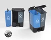Improved 2 in 1 bin 30L space-saving dural pails