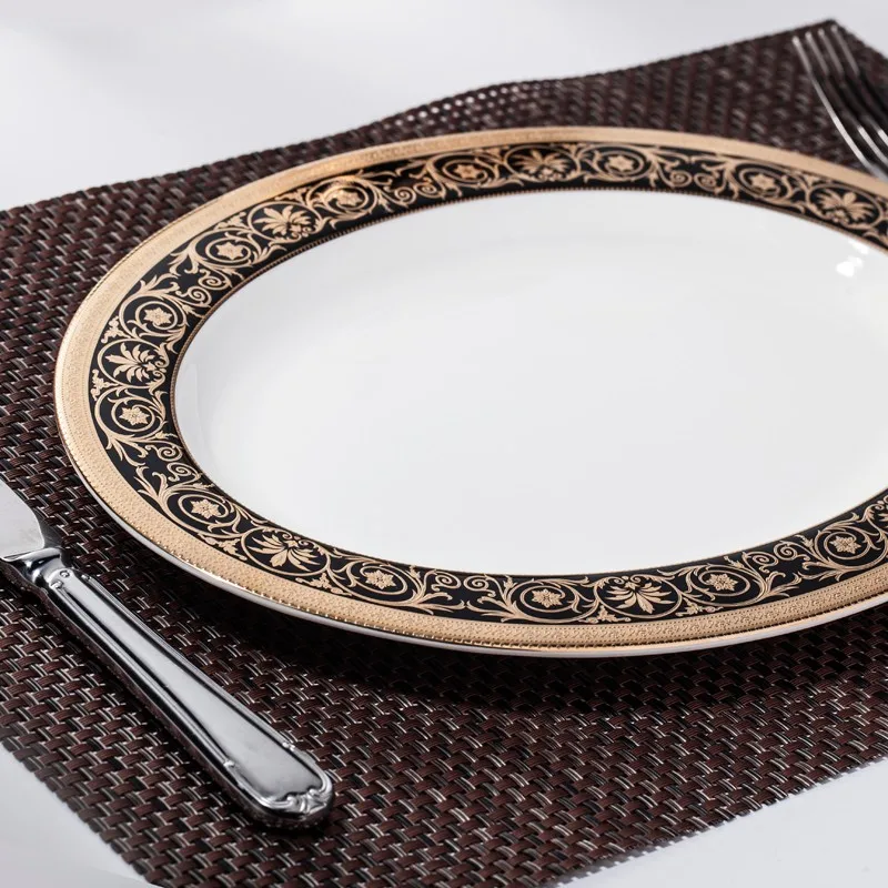 product-Luxury Crockery Tableware Bone China Decal Dinnerware Set, China Porcelain Gold Dinner Set-T