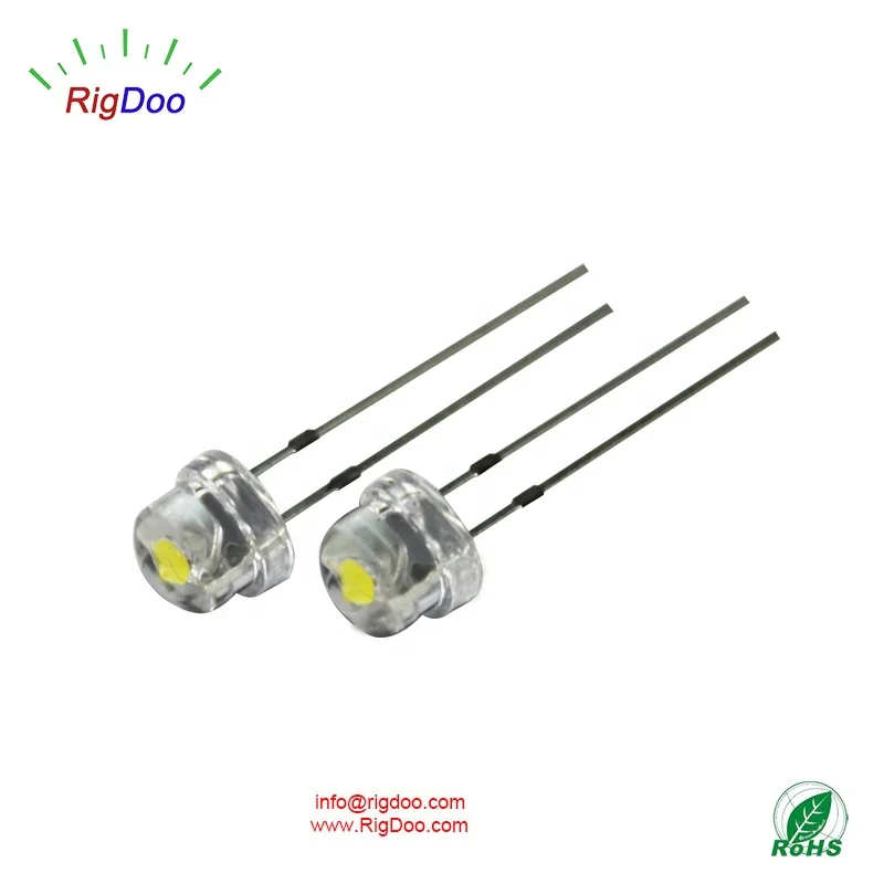 
Quality Cheap RoHS DIP Light Emitting Diode Warm White Through Hole 5mm Strawhat LED White Lamp LED With Water Clear Lens 