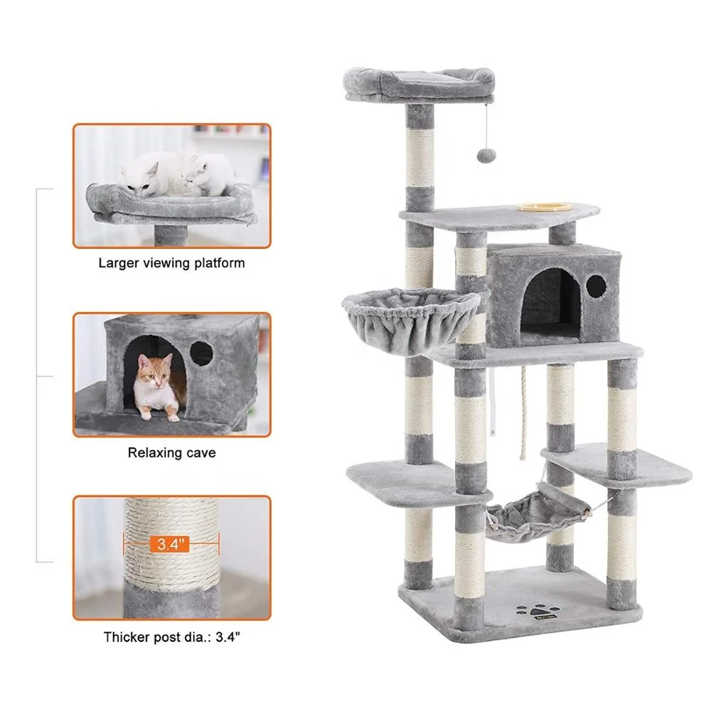 
Cat Scratcher Durable Sisal Rope Sleeping Tree Tower With Reasonable Price Bamboo Cactus Cat Shelf 