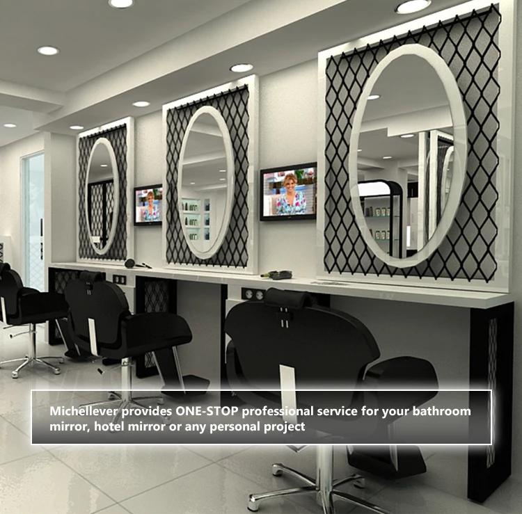 Ip44 High Quality Wall Mounted Salon Barber Mirror With Light Beauty