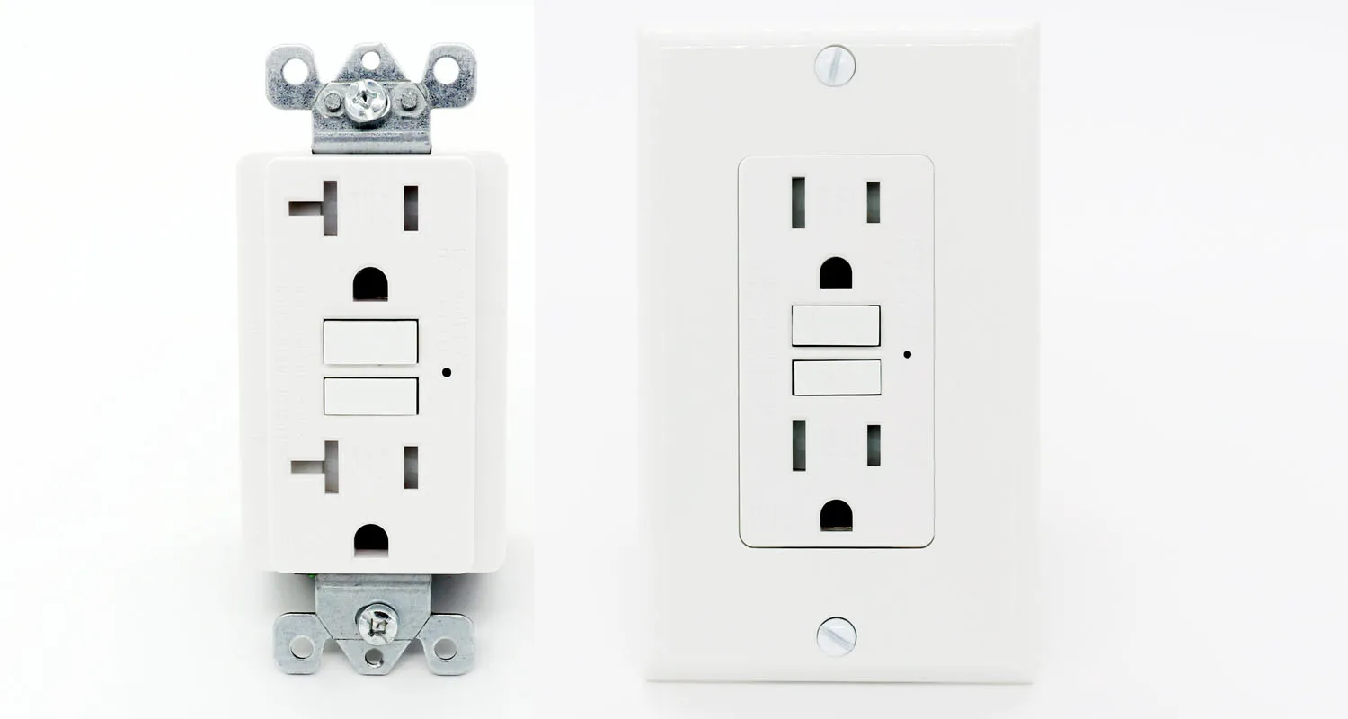 American Standard Gfci 120v 60hz 15a Gfci Receptacle Tamper Resistant White Color Electrical