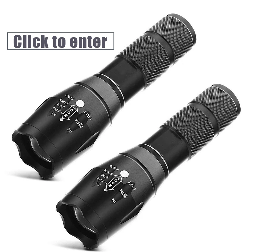 便携式 18650 电池手持可调焦点 10w t6 led 手电筒 5 光模式防水铝可