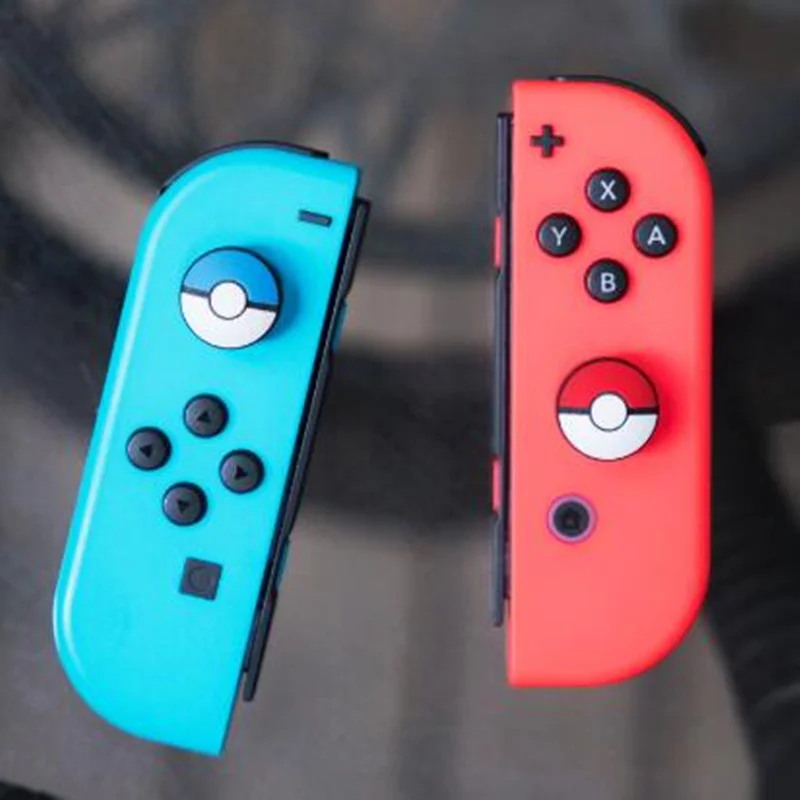 

Silicone Analog Thumb Stick Grips Caps for Nintendo Switch NS JoyCon Controller Sticks Skin Joy Con Caps, Blue-white;red-white