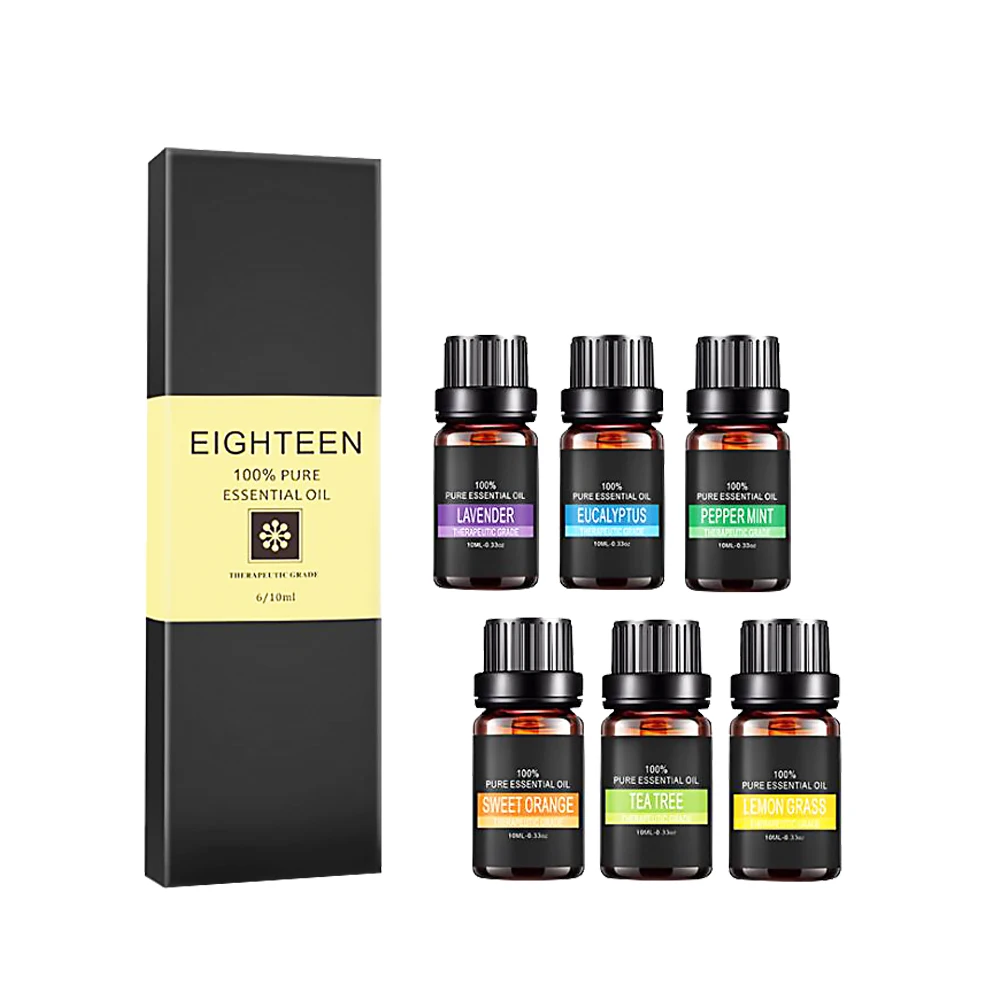 

Essential Oils Set - Top 6 100% Pure Therapeutic Grade Aromatherapy Oil Gift kit for Diffuser