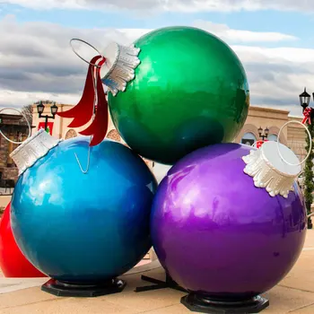 Hot Selling Fiberglass Large Colorful Sculptures For Christmas ...