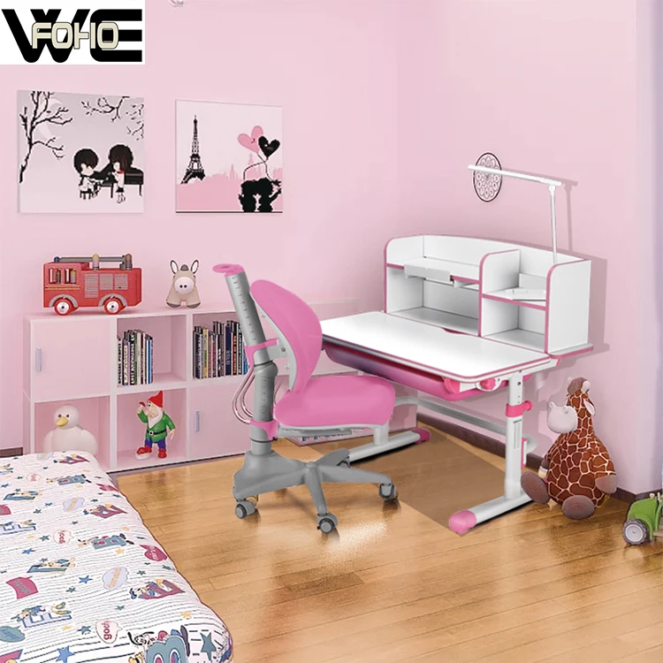 Children Desk And Chair Set With Drawer Storage Height Adjustable