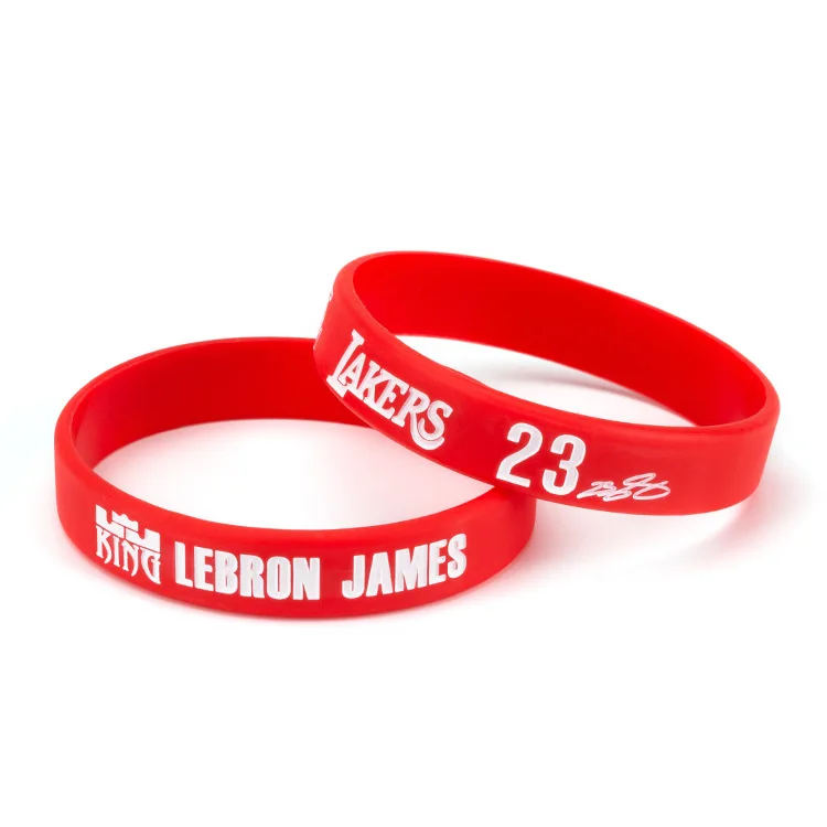 

Wholesale Basketball Lakers Signature Hand Circle 23 Sports Silicone Bracelet with Trend Jewelry