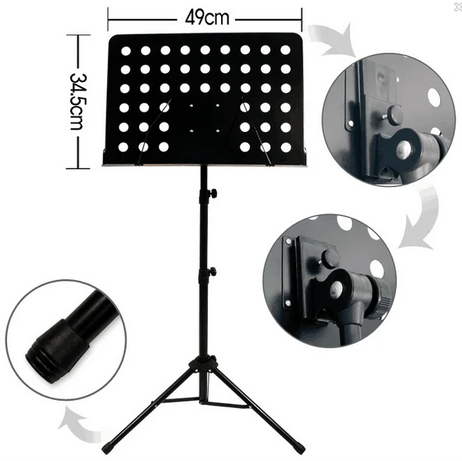 

Orchestral stand popular Adjustable big metal music sheet stand, Painting black