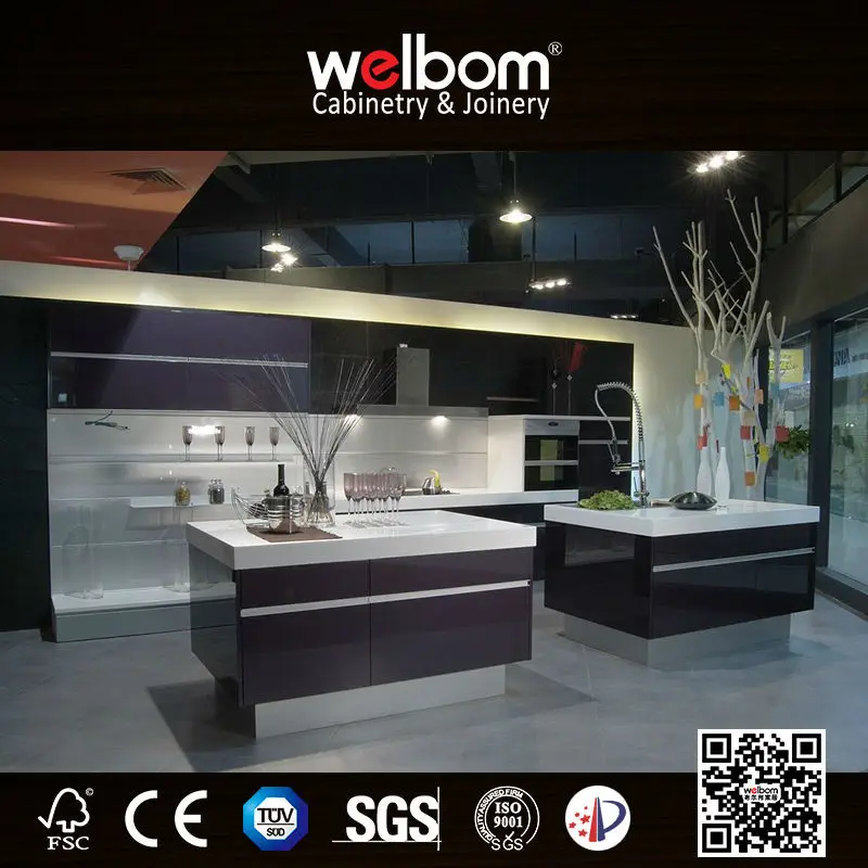 2019 Welbom Gaya Eropa Siap Membuat Dapur Kayu Furniture 