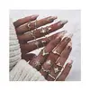 16PCS Gold Vintage Women Ring Sets Crystals Knuckle Stacking Multi Size Rings Boho Mid Rings for Women and Girls